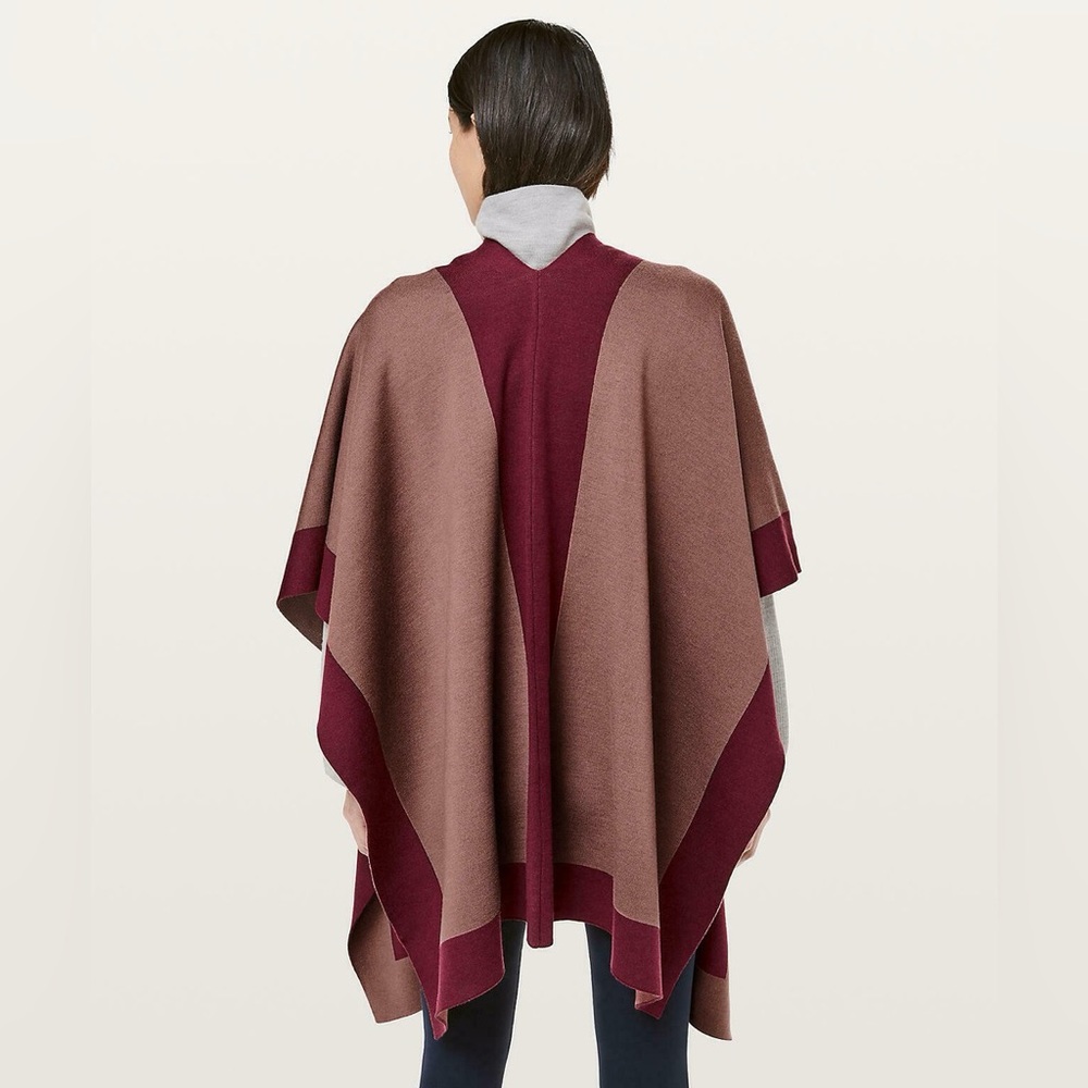 lululemon athletica Burgundy and Tan Poncho - Picture 3 of 4